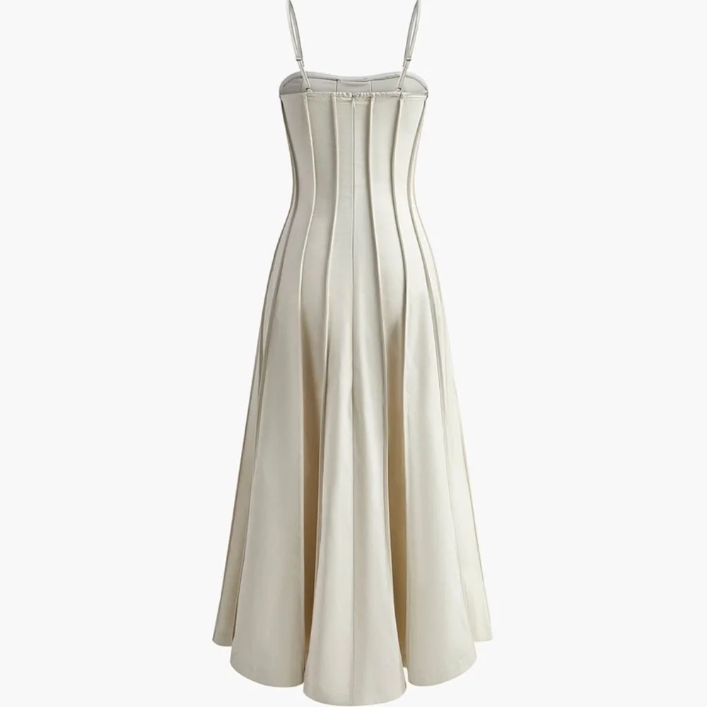 Commense Cream Maxi Dress with Spaghetti Straps - Picture 2 of 8